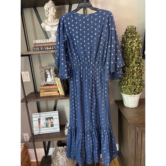 PQ Swim Amber Metallic Maxi Dress Sapphire Blue Silver Womens Size XS/S - Picture 8 of 9